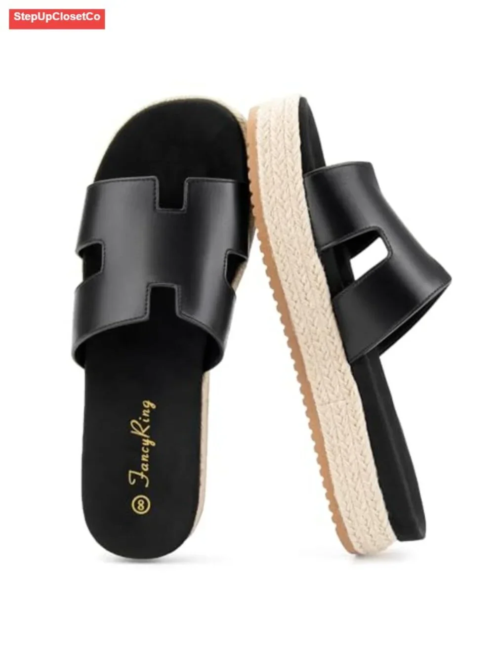 Platform Wedge H-Band Espadrilles Sandals Slip On Flatform Open Toe Summer